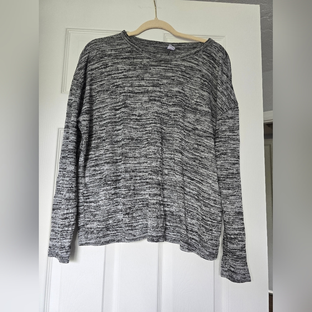 Gray and Black Knit Sweater